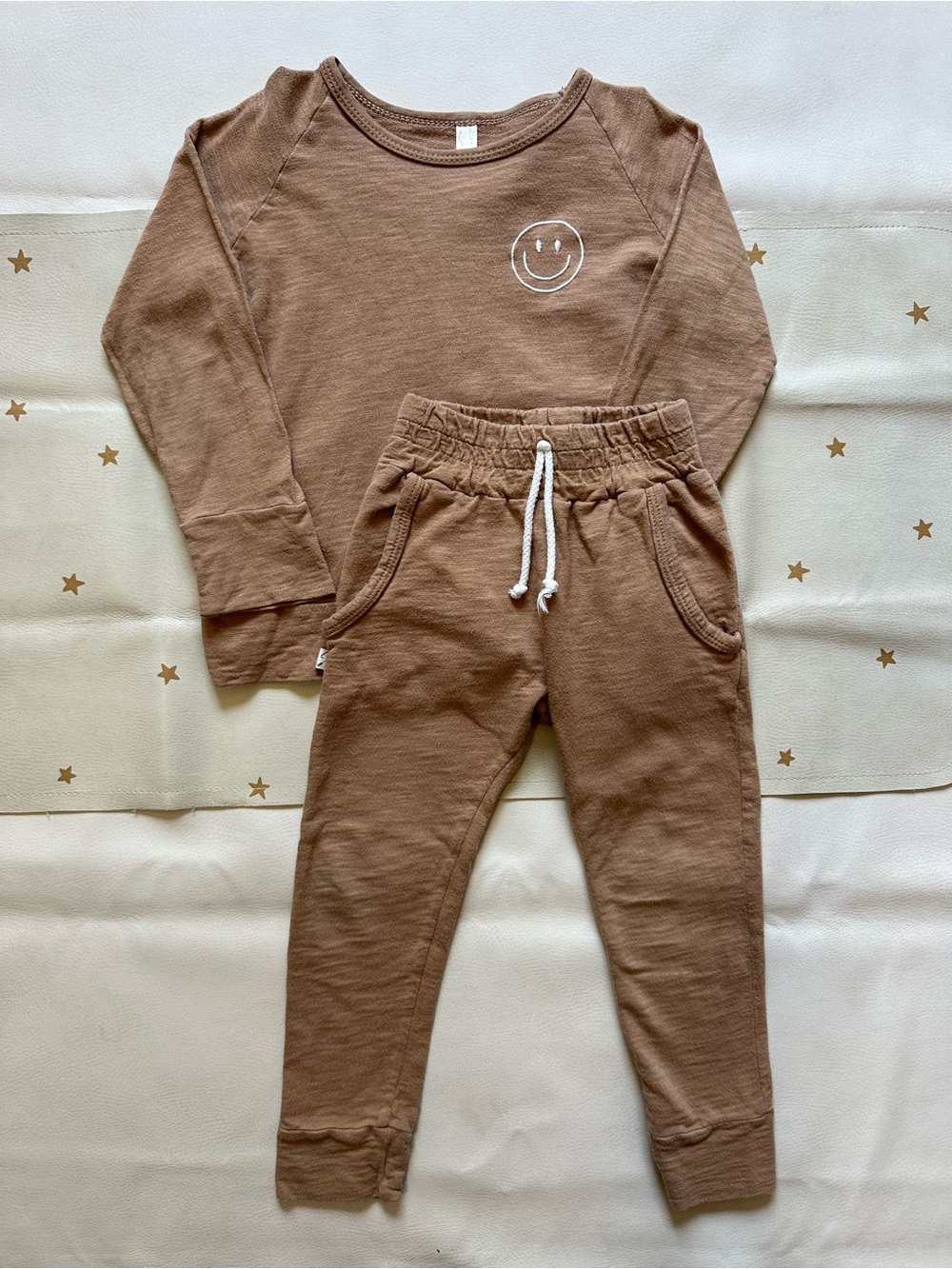 4t Childhoods Tan Caramel Cotton Shirt and Joggers Matching Set